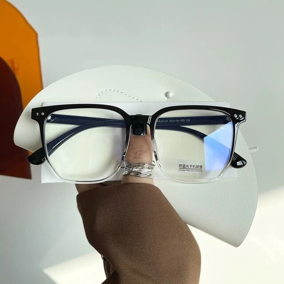 BOGO! Blue Light blocking glasses Large Black Clear frames Non Prescription - Picture 2 of 4